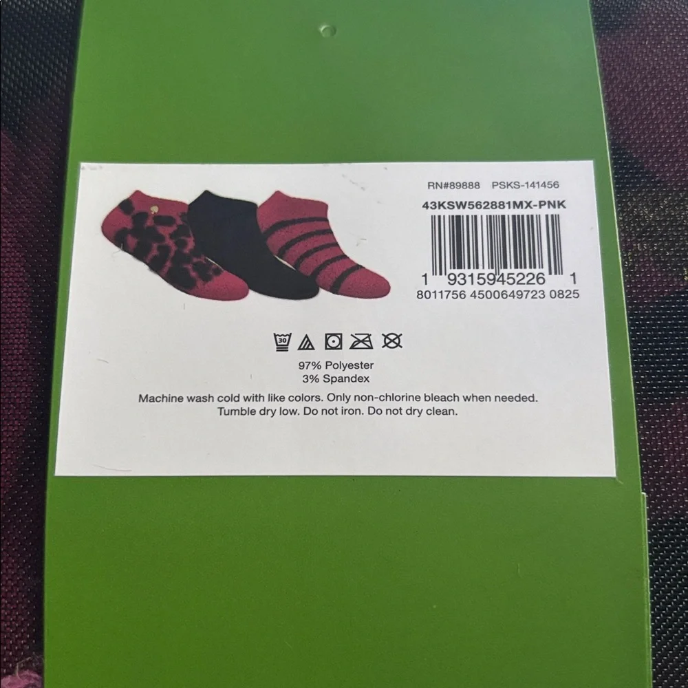 Kate Spade | Pack of 3 Cozy Low Cut Socks One Size Holiday Set Pink & Black NWT